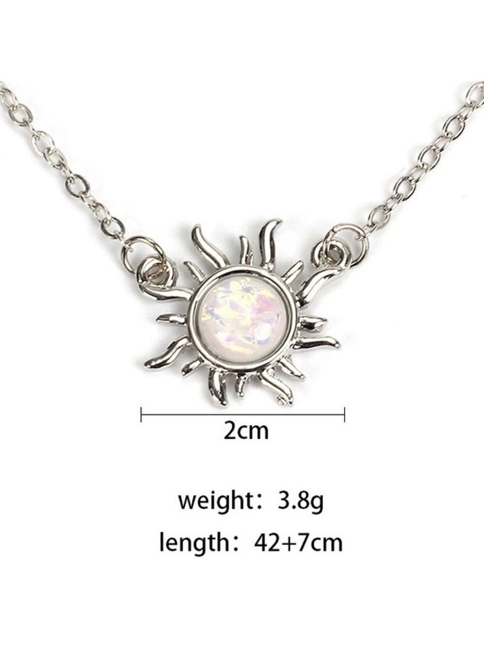 BLAZING Sun Opal Clavicle Chain Necklace